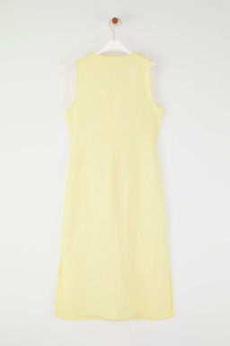 Trendyolmilla Lacivert Kusakl? Keten Kar?s?ml? Midi Dokuma Gomlek Elbise TWOSS25EL00651  фото 18