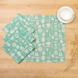 Набор салфеток «Доляна. Кухня», 40×40 см, 4 шт., 100% п/э, рогожка 200 г/м²