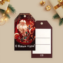 Цена за 20 шт. Открытка-шильдик на подарок С Новым годом!, МИКС