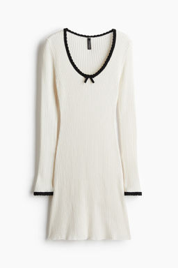 Vestido ajustado en punto de canale - H&m фото 9