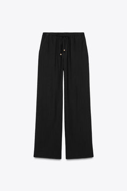 WIDE-LEG TROUSERS WITH ELASTIC WAISTBAND - Zara фото 37