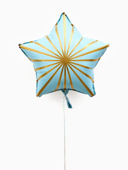 Воздушный шар фольгированный 18" звезда "Грани" цвет голубой сатин, набор 5 штук