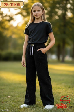 Штаны со стразами с высокой посадкой