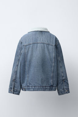 DENIM JACKET WITH FAUX SHEARLING - Zara фото 13
