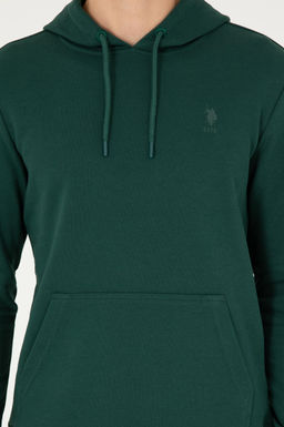 Мужской темно-зеленый базовый свитшот - U.s. polo assn фото 6