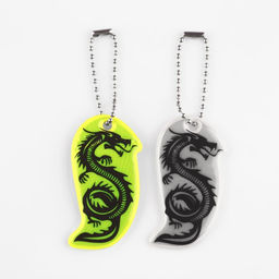 Цена за 10 шт. Светоотражающий элемент «Силуэт дракона», двусторонний, 5.8×3.1 см, МИКС