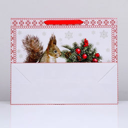 Пакет подарочный ламинированный горизонтальный Белочка!, 49?40?19 см