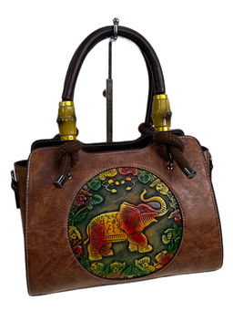 Женская сумка из искусственной кожи, цвет коричневый