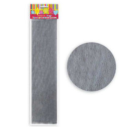 Бумага серебристая крепированная арт.28597/10 плотностью 22 г/м2 (в упаковке 1 лист, размером 500x25