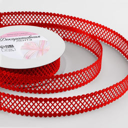 Лента фигурная Ромбы резные, 25 мм, 9 0,5 м, цвет красный