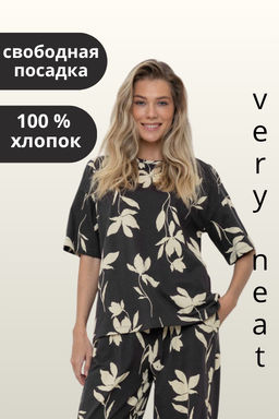 VERY NEAT _ ЕВТ 3184/черный кофе,магнолия фуфайка жен