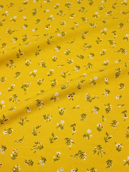 Плательная вискоза Весенние букетики цв.светлый шафран, СОРТ2, ш.1.45м, вискоза-100%, 135гр/м.кв - Купава фото 8