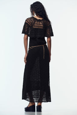POINTELLE KNIT LONG DRESS WITH RUFFLE - Zara фото 5