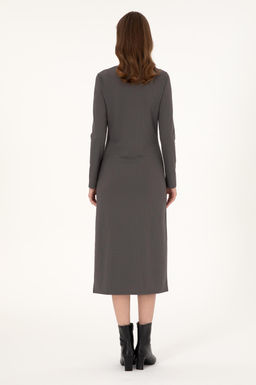 Женское трикотажное платье антрацитового цвета Неожиданная скидка в корзине - U.s. polo assn фото 4