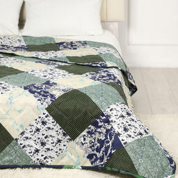 АРТ 040/1 Покрывало (микрофайбер) 180*210 "Сине-зеленый пэчворк"
