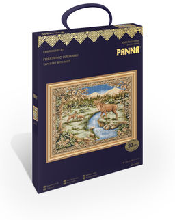 Набор для вышивания PANNA Золотая серия O-7489 Гобелен с оленями 62 х 45 см