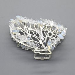 Заколка краб для волос бабочка с лунным камнем 8*3,5*5см