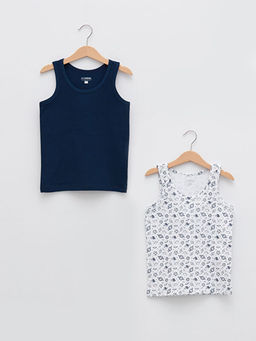 Bisiklet Yaka Pamuklu Erkek ?ocuk Atlet 2li