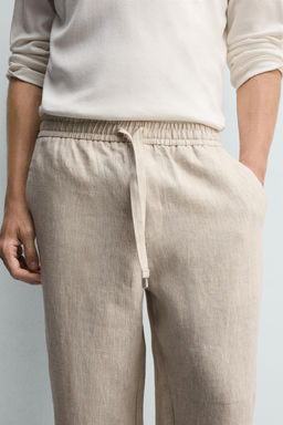 100% LINEN RELAXED FIT TROUSERS - Zara фото 5