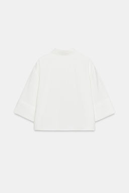 CAMISA CORTA MANGA ANCHA / Blanco