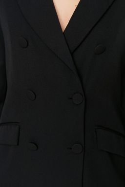 Siyah Regular Astarl? Dokuma Blazer Ceket TWOSS21CE0137