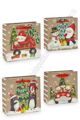 Пакет Новогодний 14,5*15*6 см (12 шт) SF-7566, микс №41