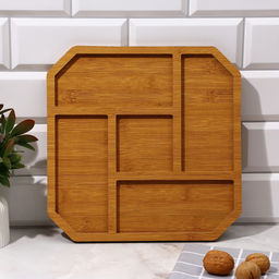 Подарочный набор менажниц деревянных «Посуда Уют »: монстера 30×30 см, менажница 30×30 см