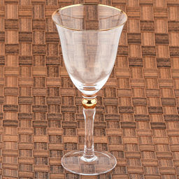 Жаклин Бокал стеклянный 350мл, д9,7см, h21см, тонкостенное, прозрачное стекло, отводка золотом (Китай) Цена указана за штуку. В коробке 4 штуки. - Домашняя мода фото 5