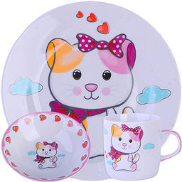 60403 Детский набор посуды 3пр Котенок LR (х12)