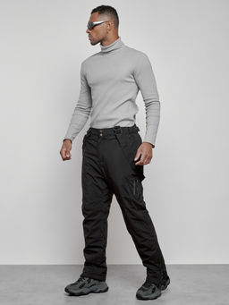 Полукомбинезон утепленный мужской зимний горнолыжный черного цвета 7431Ch - Colannia фото 28