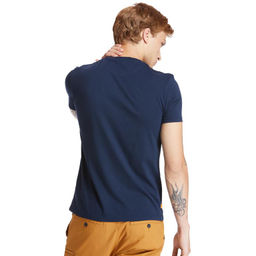 Футболка Timberland T-Shirt Dunstan River Jersey Crew Neck Slim темно-синяя  фото 5