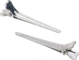 Dewal Зажим для волос средний CL2415, металл, 5,5 см, серебристый, 12 шт. фото 2