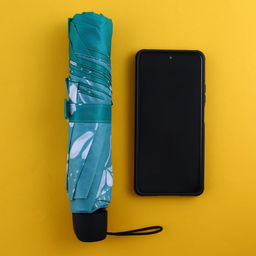 Зонт механический Цветы, 8 спиц, d=95, цвет бирюзовый - Simaland фото 7