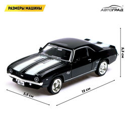 Машина металлическая CHEVROLET CAMARO SS, 1:32, открываются двери, инерция, цвет чёрный