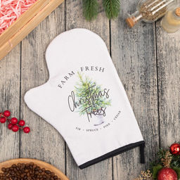 Варежка-прихватка Christmas trees 20х28 см, саржа, 100% х/л, ватин 250 г/м2