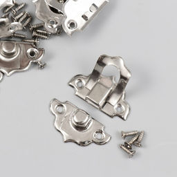 Замок металл для шкатулки серебро + гвозд. набор 10 шт 2,9х3 см - Арт узор фото 2