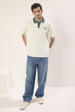 TRENDYOL MAN Lacivert Regular Polo Yaka Duz Orme Polo Yaka T-shirt TMNSS25PO00005