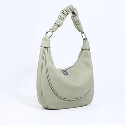 Сумка-мешок на молнии, наружный карман, длинный ремень, цвет зелёный - Simaland фото 3