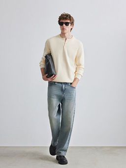 Bisiklet Yaka Erkek Triko Kazak