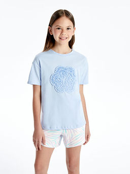 Bisiklet Yaka K?sa Kollu K?z ?ocuk Ti??rt - Waikiki фото 2