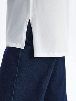 Bisiklet Yaka Bask?l? Kad?n Ti??rt