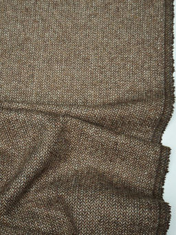 Шерсть пальтово-костюмная Твид Мелкая елочка цв.бежево-коричневый, ш.1.5м, шерсть-40%, п/э-60% - Купава фото 8