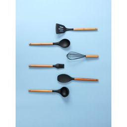 Набор кухонных принадлежностей Доляна «Лиам», 7 предметов, 33×12.5×12.5 см, чёрный