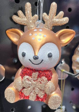 Цена за 2шт. Ёлочная игрушка "Весёлый оленёнок" 8*5.5*11.5 см, Серебро