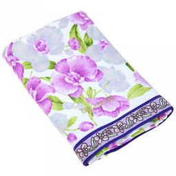 "Япония-2030" Полотенце махровое 100х150см, плотность 300гр/м2, 100% хлопок, "Орхидея светлая", белый, Bolangde (Китай)