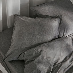 Простыня на резинке 2-спальная SL Home Деним, 160200+30 см, тёмно-серая, жатый хлопок - Sima-land home фото 4