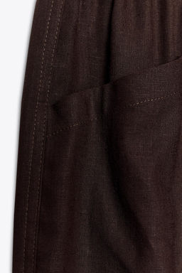LINEN BLEND TROUSERS WITH BEADED DRAWSTRING - Zara фото 8