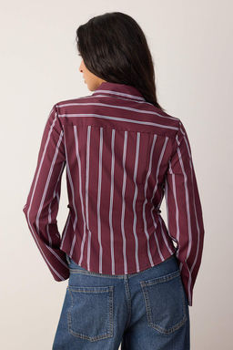 Sar?-Cok Renkli Belden Buzgulu Fitted Kollar? Genis Gomlek TWOAW26GO00013 - Trendyolmilla фото 8