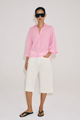 CAMISA MANGA CORTA ZW COLLECTION / Rosa - Zara фото 2