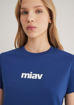 Miav Bask?l? Lacivert Tisort - Mavi фото 5